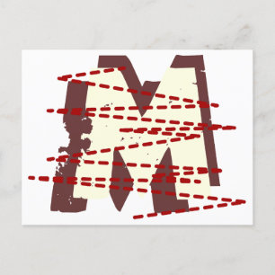 Vintage Urban Grunge Distressed Monogram Letter Holiday Postcard