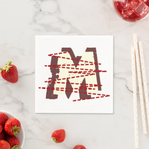 Vintage Urban Grunge Distressed Monogram Letter Napkins