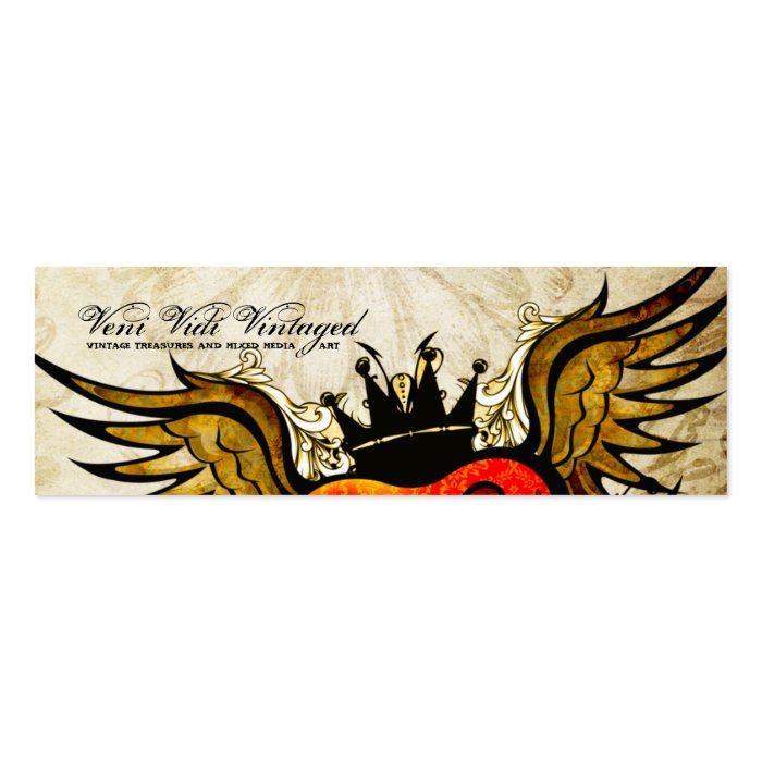 Vintage Urban Tattoo Winged Heart Business Cards