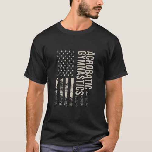 Vintage US American Flag Acrobatic Gymnastics_1  T_Shirt