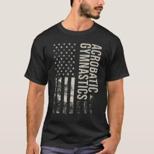 Vintage US American Flag Acrobatic Gymnastics T-Shirt