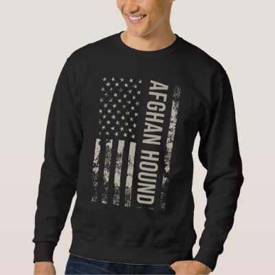 Vintage US American Flag Afghan Hound Dog_1 Sweatshirt