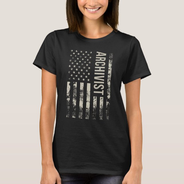 Vintage US American Flag Archivist T-Shirt (Front)