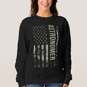 Vintage US American Flag Astronomer Sweatshirt