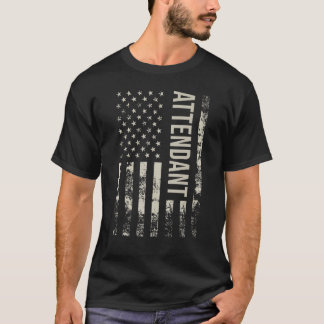 Vintage US American Flag Attendant T-Shirt