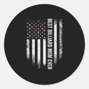 Vintage US American Flag Best Pool Billiard Snooke Classic Round Sticker