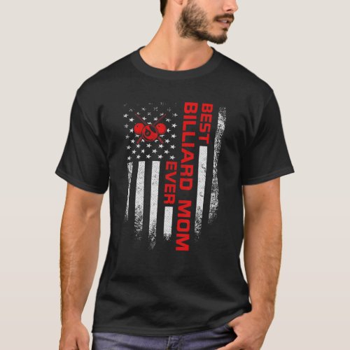 Vintage US American Flag Best Pool Billiard Snooke T_Shirt