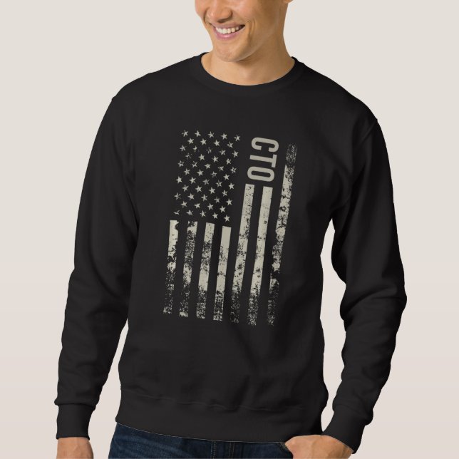 Vintage US American Flag CTO Premium Sweatshirt (Front)