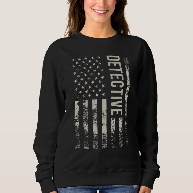 Vintage US American Flag Detective Sweatshirt (Front)