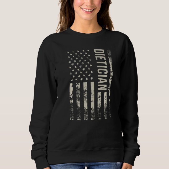 Vintage US American Flag Dietician Premium Sweatshirt (Front)