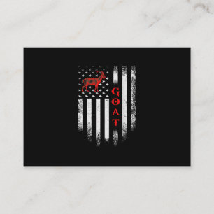 Vintage US American Flag Goat Business Card
