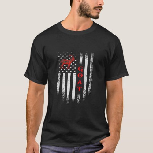 Vintage US American Flag Goat T_Shirt