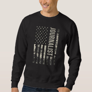 Vintage US American Flag Journalist Premium Sweatshirt