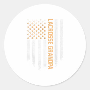 Vintage US American Flag Lacrosse Grandp Classic Round Sticker