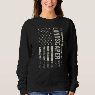 Vintage US American Flag Landscaper Premium Sweatshirt