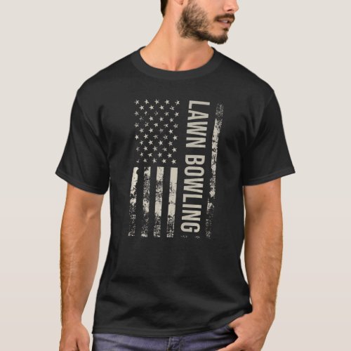 Vintage US American Flag Lawn Bowling Premium T_Shirt