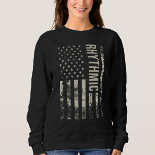 Vintage US American Flag Rhythmic Sweatshirt