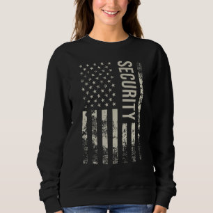 Vintage US American Flag Security Sweatshirt
