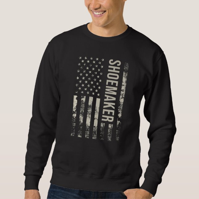 Vintage US American Flag Shoemaker Premium Sweatshirt (Front)