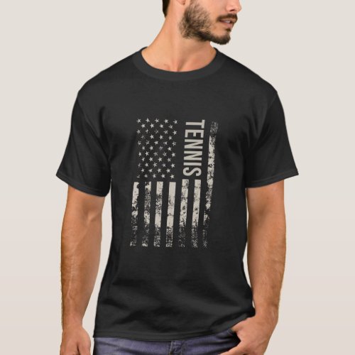 Vintage US American Flag Tennis  T_Shirt