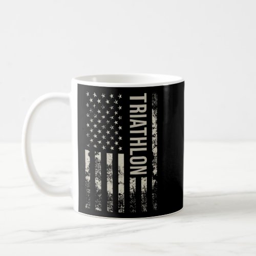 Vintage US American Flag Triathlon  Coffee Mug