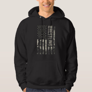 Vintage US American Flag Wrestling Hoodie