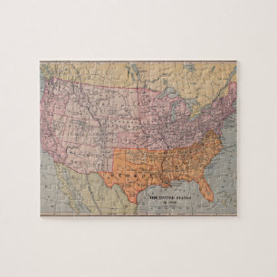 Vintage US Civil War Era Map 1861 Jigsaw Puzzle