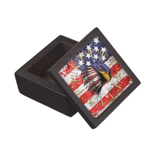 Vintage US Flag American Eagle Gift Box