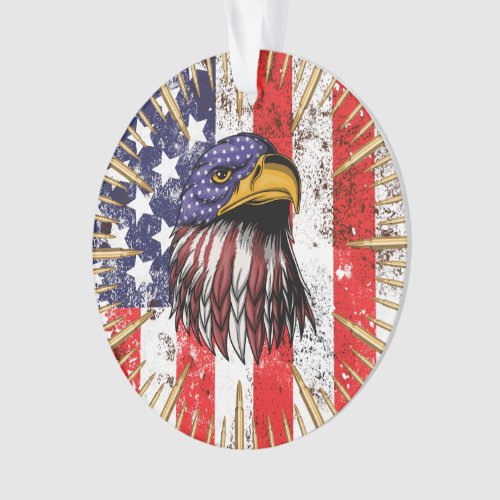 Vintage US Flag American Eagle Ornament
