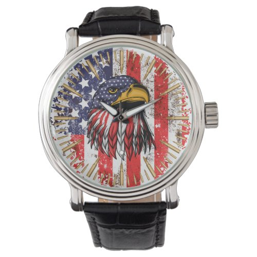 Vintage US Flag American Eagle Watch