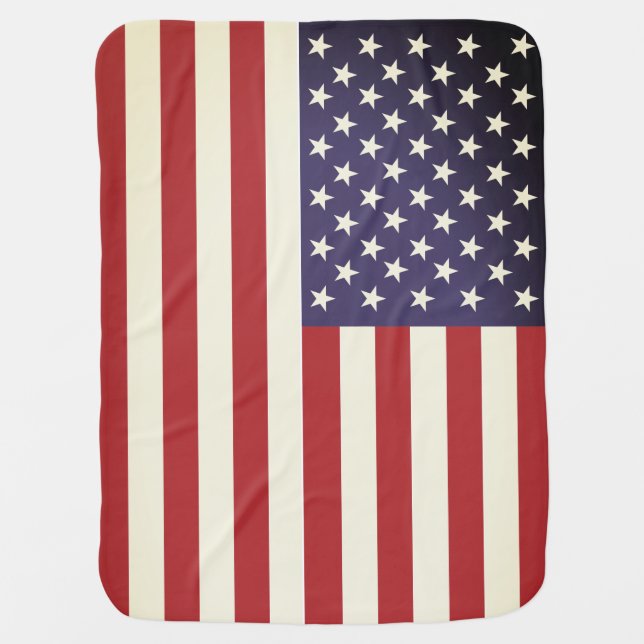 Vintage US flag Baby Blanket (Front)