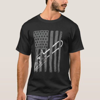 Vintage Us Flag Chainsaw Cute Woodworker Funny Log T-Shirt