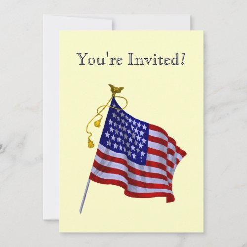Vintage US Flag Custom Party Invitations