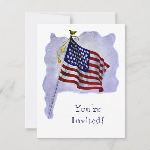 Vintage US Flag Custom Party Invitations