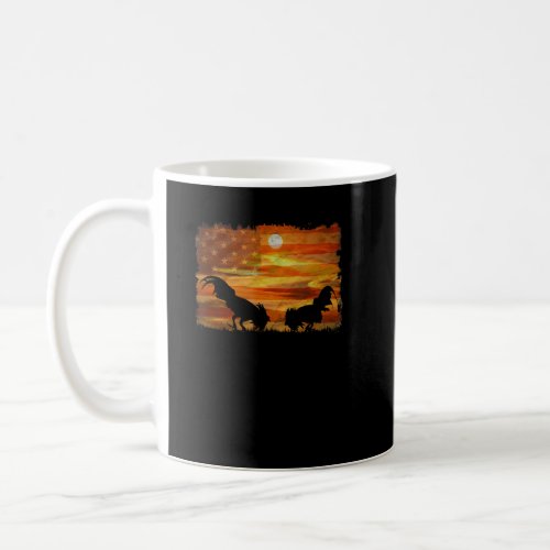 Vintage US Flag game fowl Sparring sunset Gamefowl Coffee Mug
