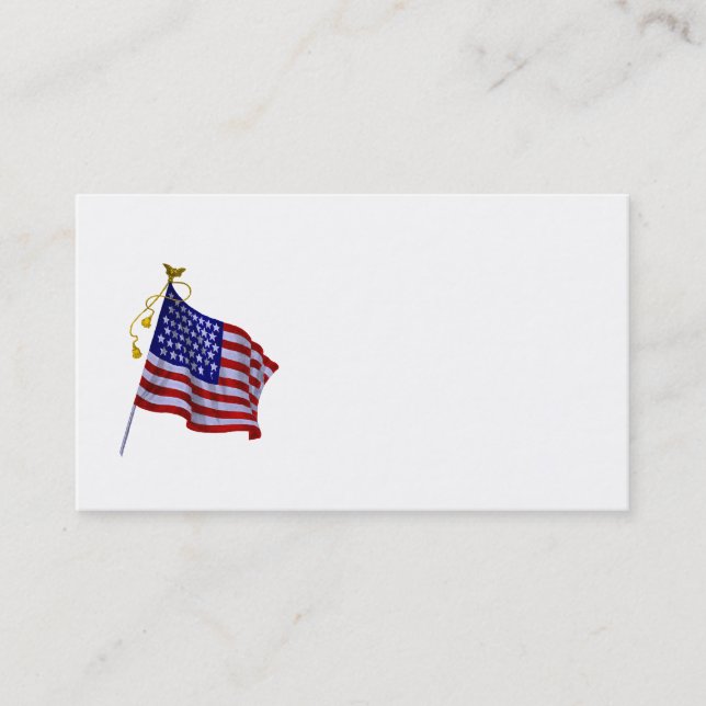 Vintage US Flag in Business Card Template (Front)