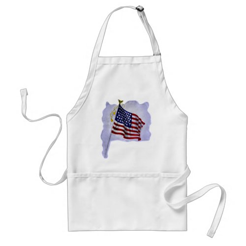 Vintage US Flag in Patriotic Colors Adult Apron