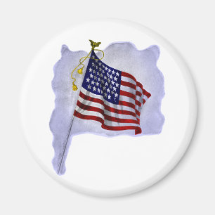 Vintage US Flag in Patriotic Colors Magnet