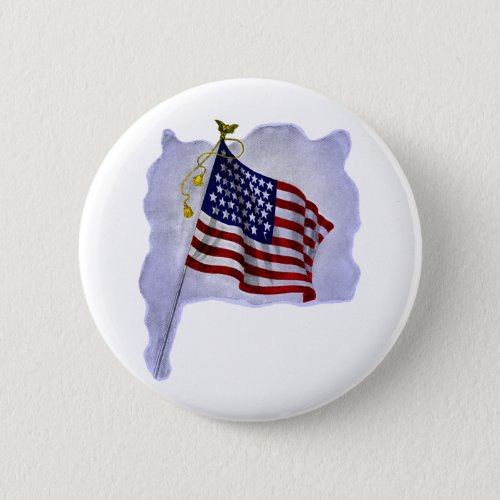 Vintage US Flag in Patriotic Colors Pinback Button
