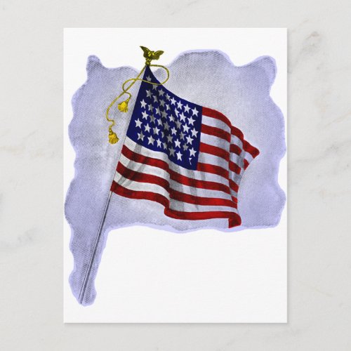Vintage US Flag in Patriotic Colors Postcard