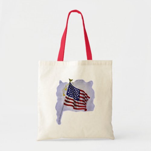 Vintage US Flag in Patriotic Colors Tote Bag