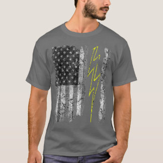 Vintage US Flag Sparky Electrician Electrical T-Shirt