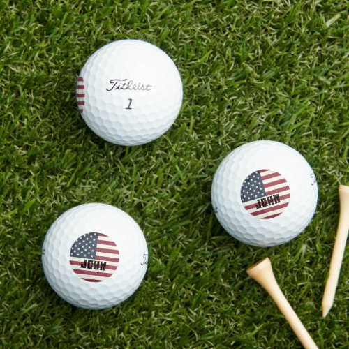 Vintage US flag Titleist Pro V1 golf ball gift set