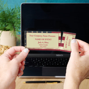 Vintage US Flag Your Company Event July 4th Red Raffle Tickets
