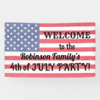 Vintage US Patriotic American Flag Burlap Effect 
