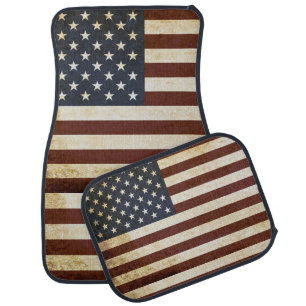 Vintage US USA Flag Car Floor Mat