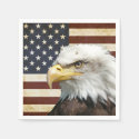 Vintage US USA Flag with American Eagle Napkins