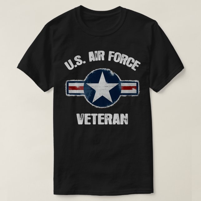 Vintage US Veteran  Vintage USAF Veteran  T-Shirt (Design Front)