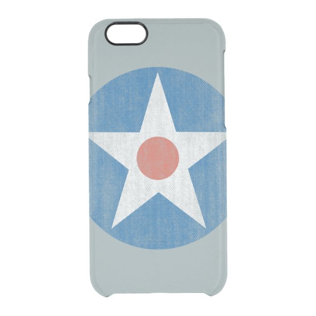 Vintage USA Aircraft Star Logo Clear iPhone case (Back)