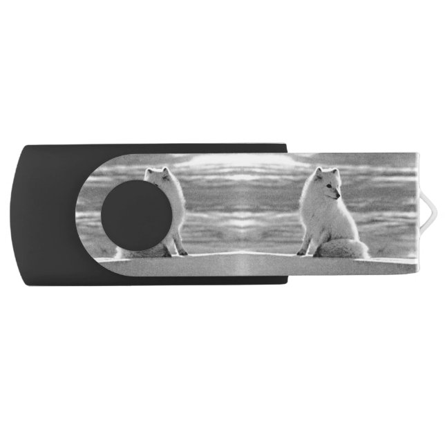 Vintage USA Alaska Arctic fox Flash Drive (Front)